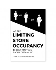 Store Occupancy Poster 11" x 17" Black Pack of 6 